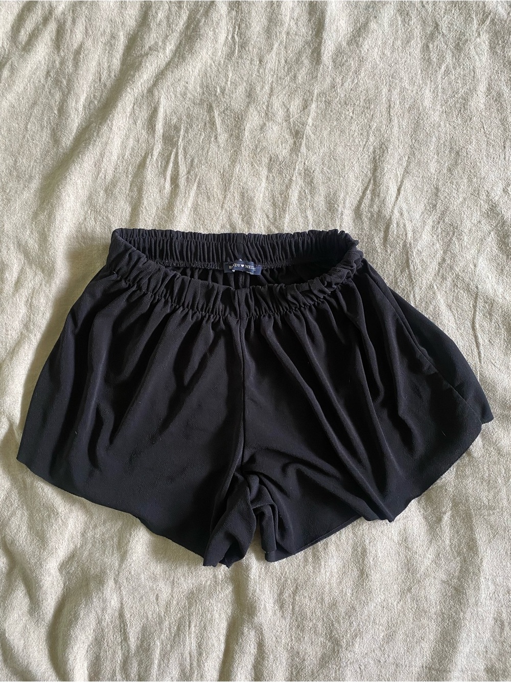 Brandy Melville Black Elastic-Waist Flow Shorts